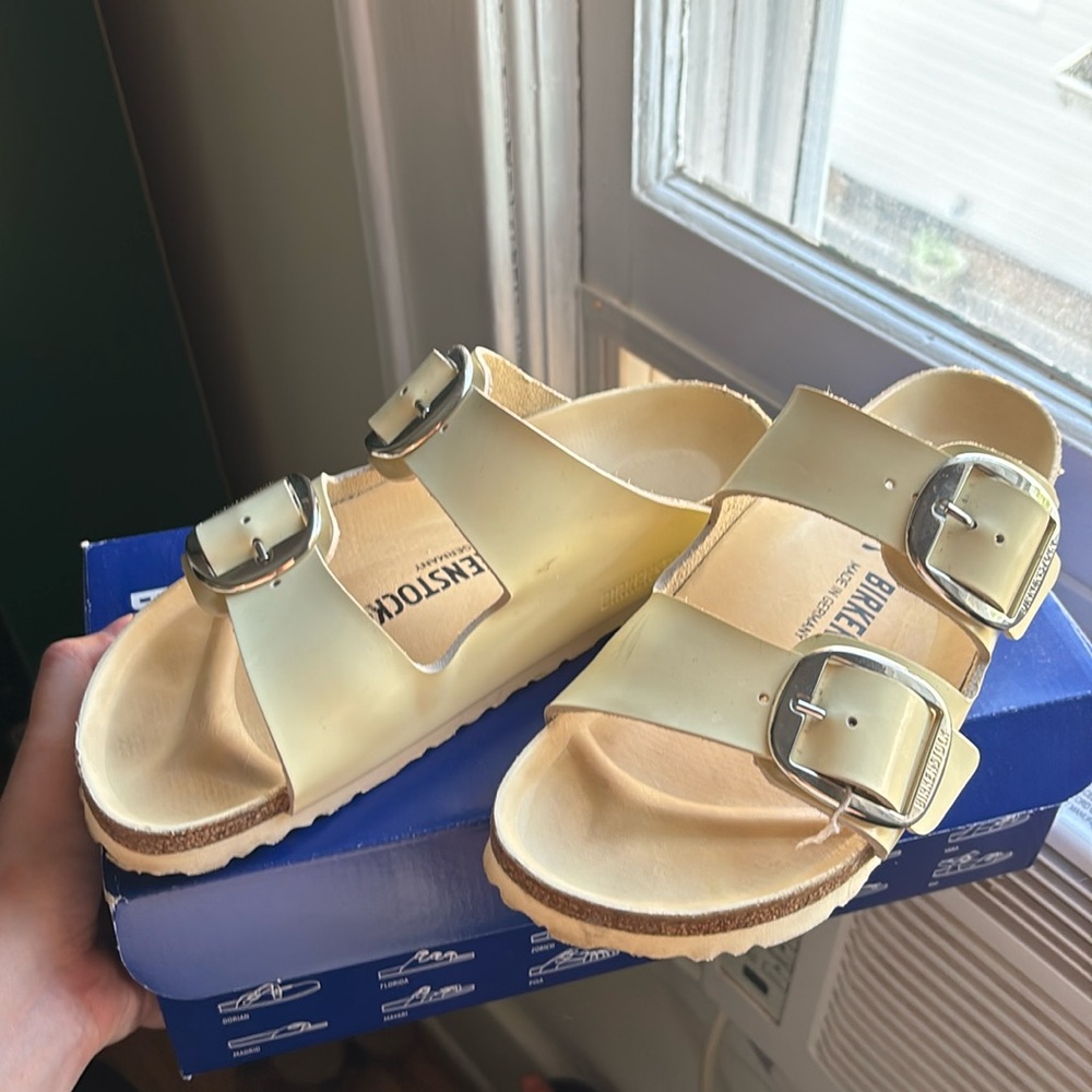 Cream Birkenstocks